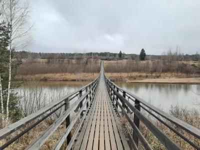 Подвесной мост в деревне Пумси  ( Удмуртская Республика  )
